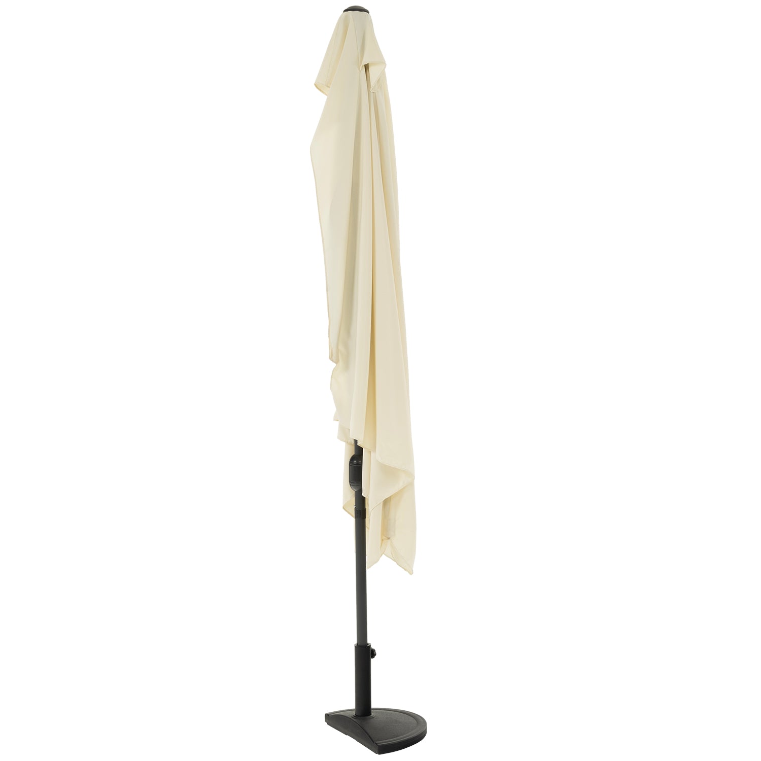 VESTIAMO CASA GIARDINO - Ombrellone decentrato da balcone a semicerchio con manovella Ecrù h230x130 cm